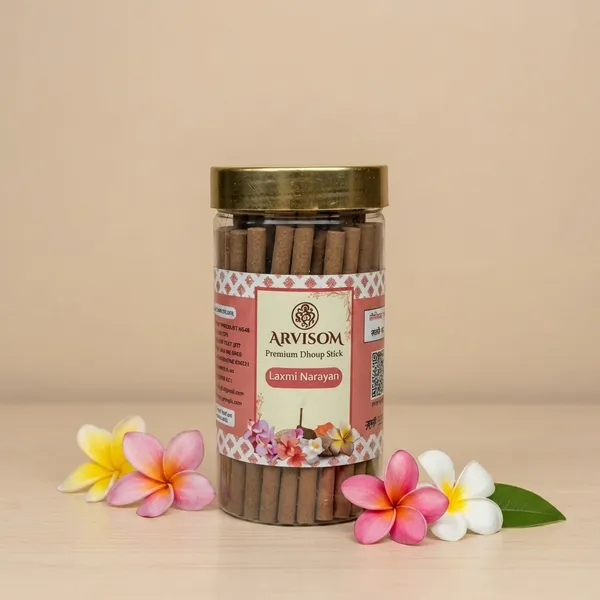 Arvisom_Laxmi_Narayan_Dhoop_Sticks_200_Gm_Pack_Of_1_(Worth_240/-)_And_2_Roll_On_Of_3ml_(Worth_200/-)_Total_Worth_440_And_Offer_Price_300_