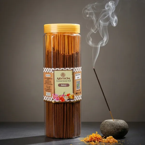 Arvisom_Balaji_Premium_Incense_Sticks_250_Gram_Pack_Of_1_(_Worth_250/-_)_and_2_Roll_On_of_3ml__(_Worth_200/-_)_Total_Worth_450__and_Offer_Price_300