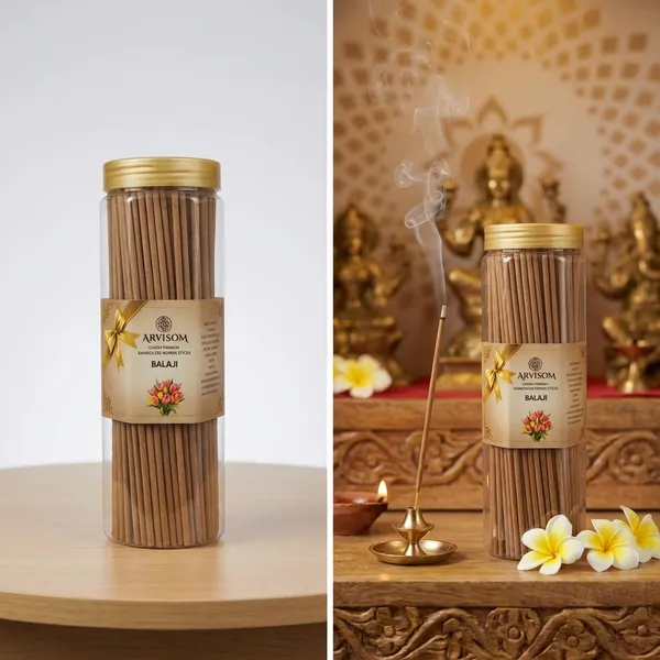 Arvisom_Balaji_Premium_Bamboo_Less_Agarbatti_250_Gram_Pack_of__1_(_Worth_350/-_)_and_2_Roll_On_of_3ml__(_Worth_200/-_)_Total_Worth_550__and_Offer_Price_350