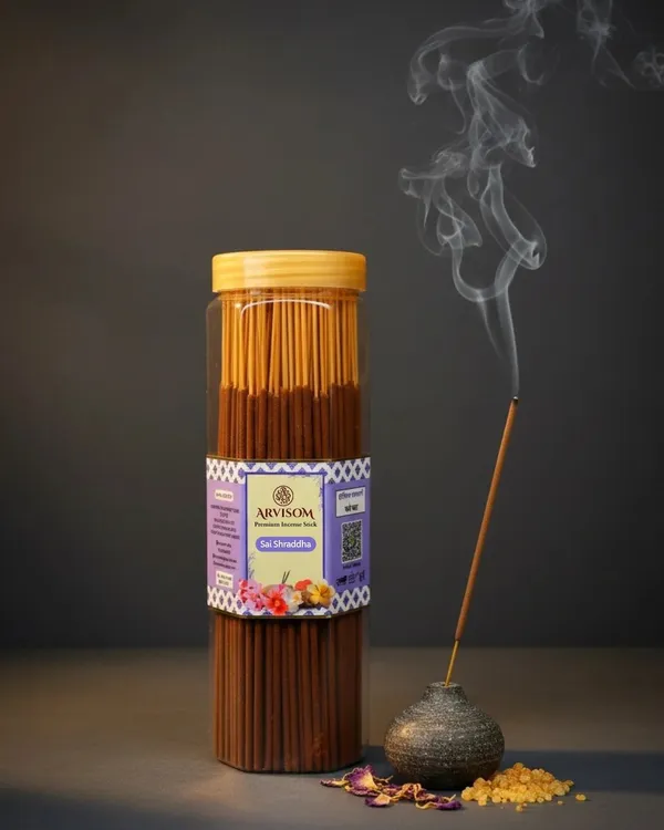 Arvisom_Sai_Shraddha_Premium_Incense_Sticks_250_Gram_Pack_Of__1_(_Worth_250/-_)_and_2_Roll_On_of_3ml__(_Worth_200/-_)_Total_Worth_450__and_Offer_Price_300
