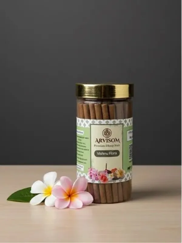 Arvisom_Vishnu_Flora_Premium_Dhoop_Sticks_200_Gm_Pack_Of_1_(Worth_240/-)_And_2_Roll_On_Of_3ml_(Worth_200/-)_Total_Worth_440_And_Offer_Price_300_