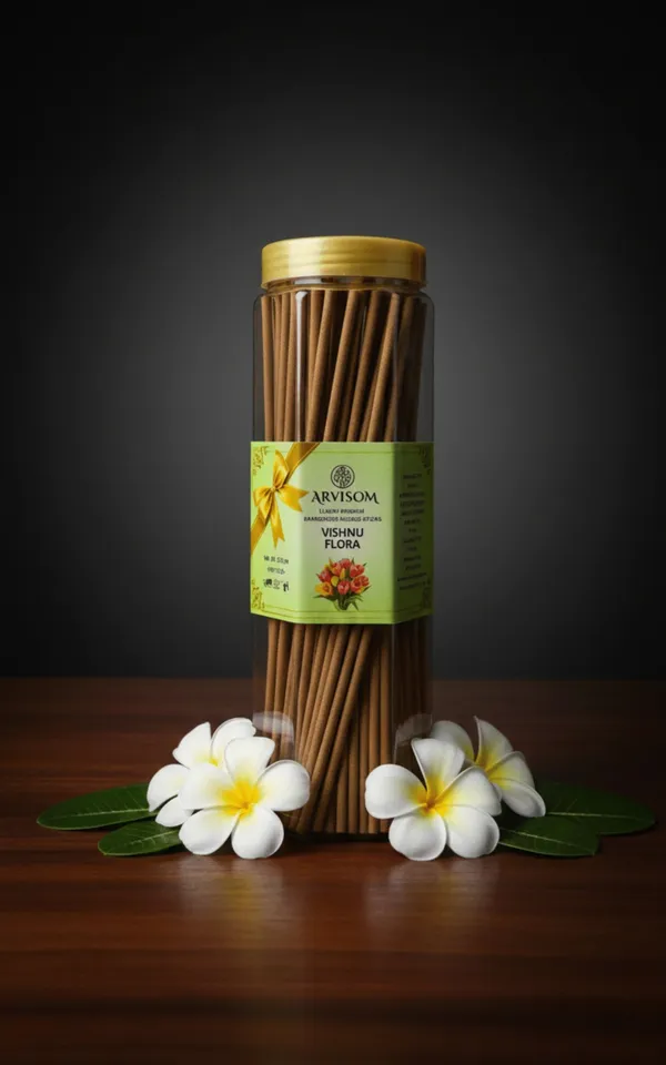Arvisom_Vishnu_Flora_Bambooless_Incense_Sticks_250Gm_Pack_of__1_(_Worth_350/-_)_and_2_Roll_On_of_3ml__(_Worth_200/-_)_Total_Worth_550__and_Offer_Price_350