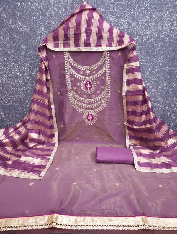 Purple_Silk_Embroidered_Zari_Unstitched_Suit_Material_For_Women