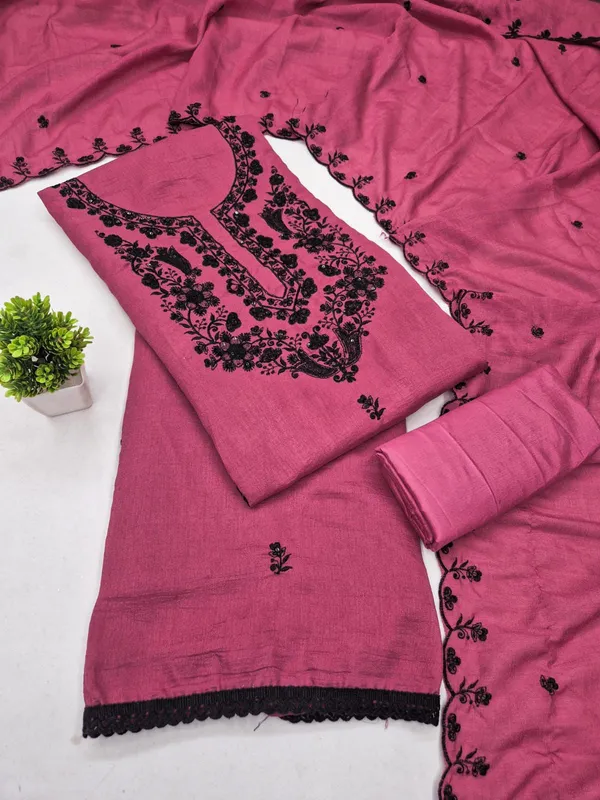 Pink_Silk_Thread_Embroidered_Unstitched_Suit_Material_For_Women