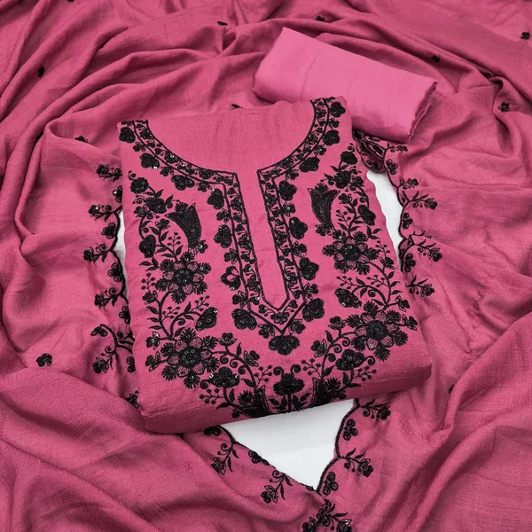 Pink_Silk_Thread_Embroidered_Unstitched_Suit_Material_For_Women