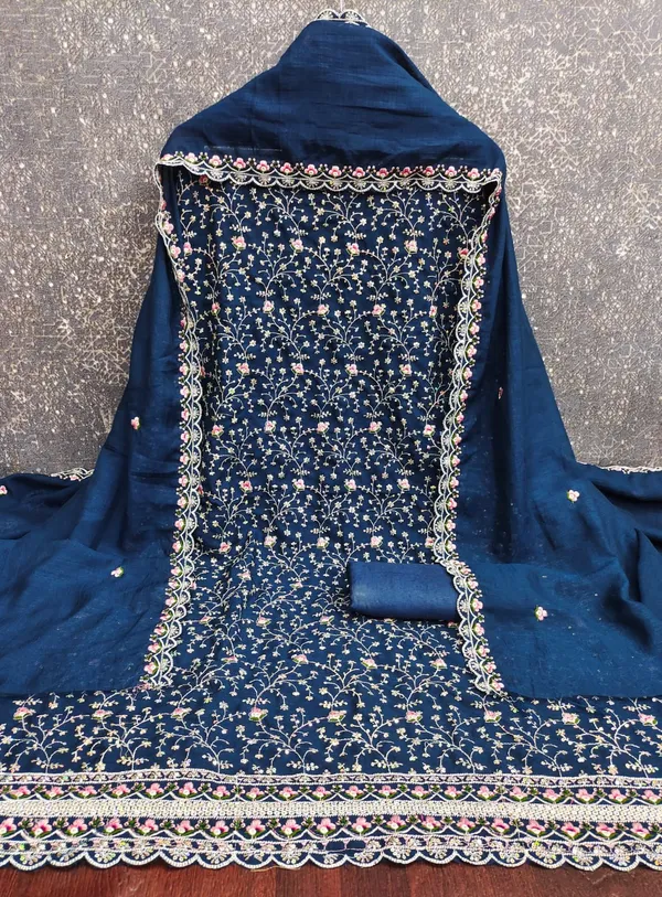 Silk_Festive_Floral_Embroidered_Blue_Suit_Material
