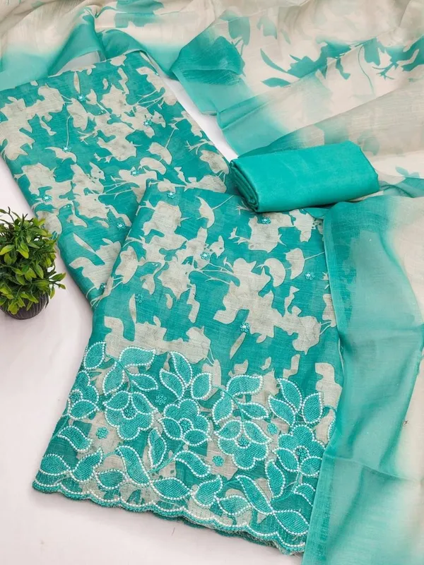 Silk_Ethnic_Floral_Print_Green_Suit_Material