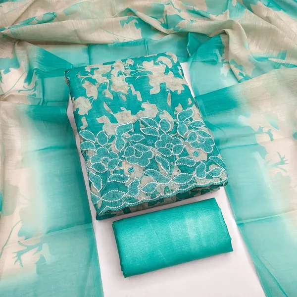 Silk_Ethnic_Floral_Print_Green_Suit_Material