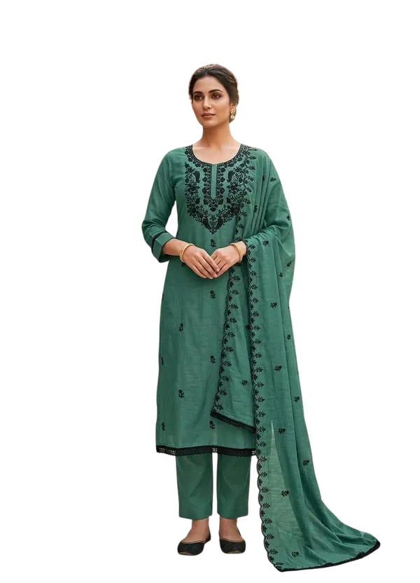Silk_Festive_Floral_Embroidered_Green_Suit_Material