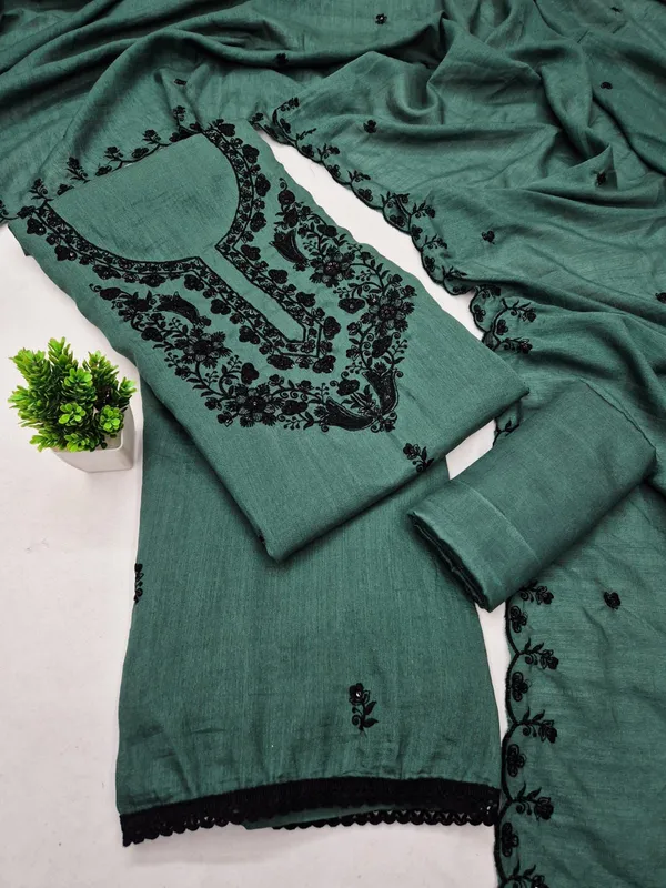 Silk_Festive_Floral_Embroidered_Green_Suit_Material
