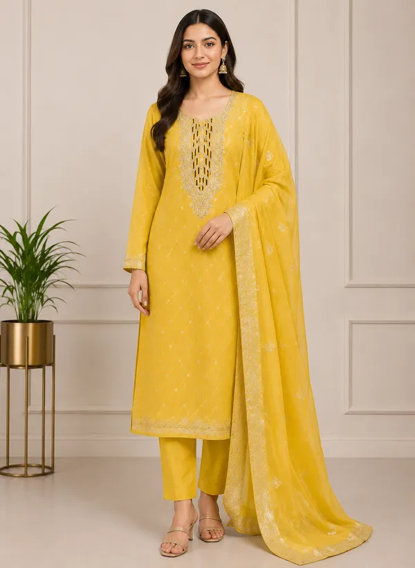 Yellow_Pure_Silk_Ombre_Unstitched_Kurta_And_Churidar_Material_For_Women