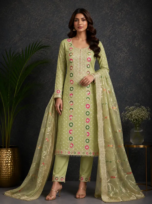Green_Cotton_Blend_Solid_Unstitched_Suit_Material_For_Women