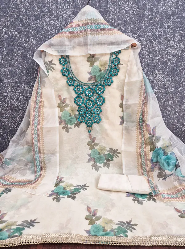 Blue_Silk_Floral_Printed_Unstitched_Suit_Material_For_Women