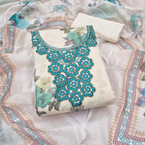 Blue_Silk_Floral_Printed_Unstitched_Suit_Material_For_Women