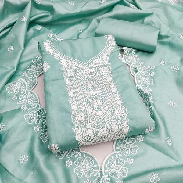 Blue_Cotton_Floral_Embroidered_Unstitched_Suit_Material_For_Women