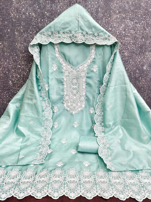 Blue_Cotton_Floral_Embroidered_Unstitched_Suit_Material_For_Women