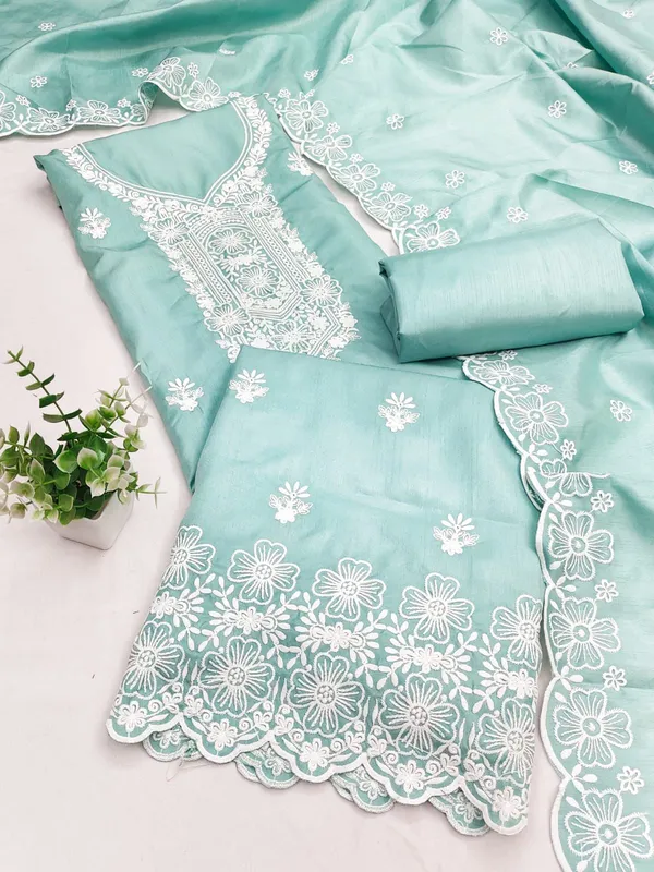 Blue_Cotton_Floral_Embroidered_Unstitched_Suit_Material_For_Women