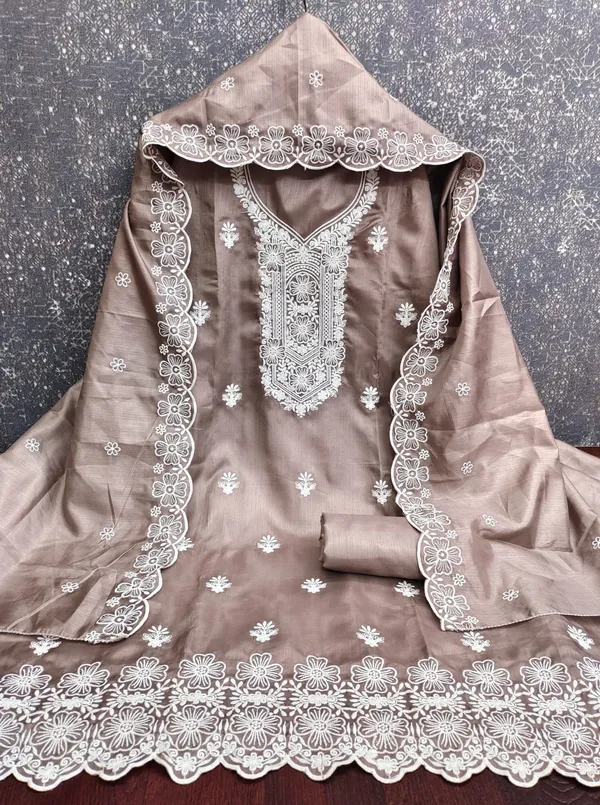 Brown_Cotton_Floral_Embroidered_Unstitched_Suit_Material_For_Women