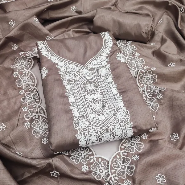 Brown_Cotton_Floral_Embroidered_Unstitched_Suit_Material_For_Women
