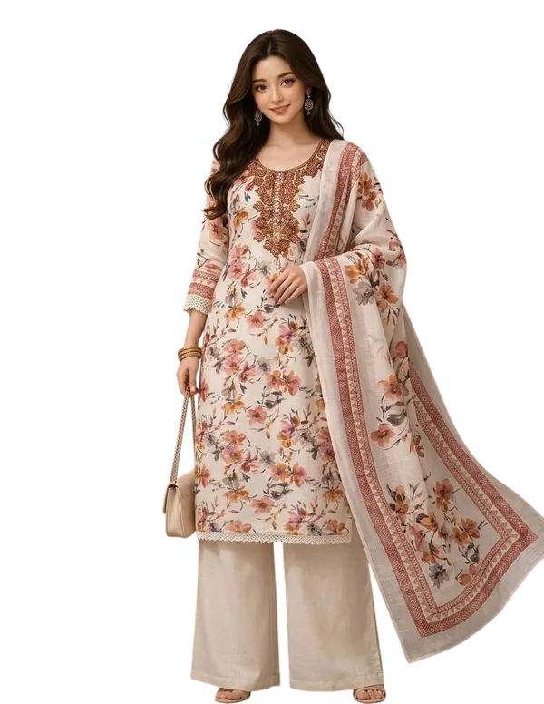 Unstitched_Suit_Material_-_White_&_Red_Floral_Designer_Suit_Set_(Top,_Botton_and_Dupatta)
