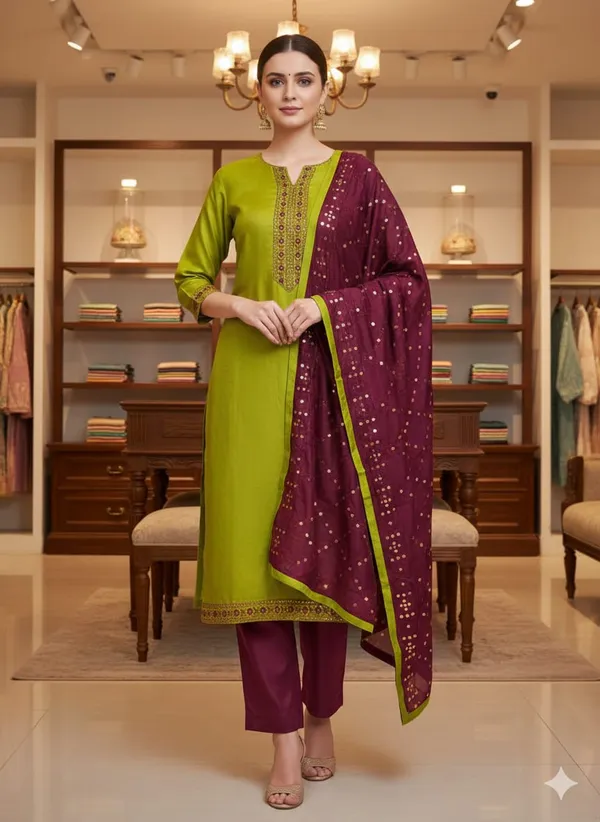 Silk_Festive_Embroidered_Olive_Green_Suit_Material