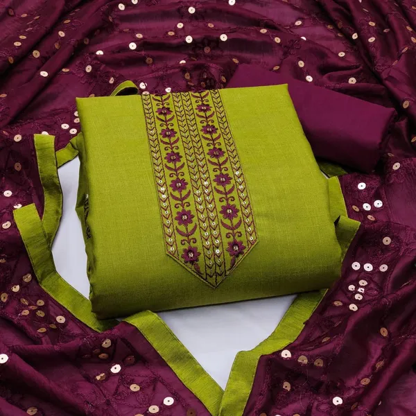 Silk_Festive_Embroidered_Olive_Green_Suit_Material