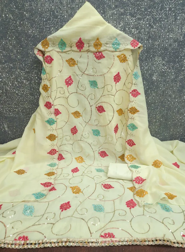 Cream_Silk_Floral_Embroidered_Unstitched_Suit_Material_For_Women