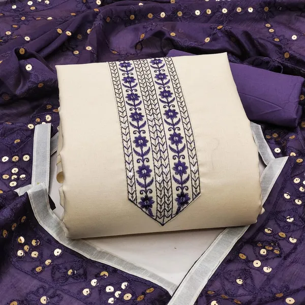 Cream_Silk_Embroidered_Unstitched_Suit_Material_For_Women