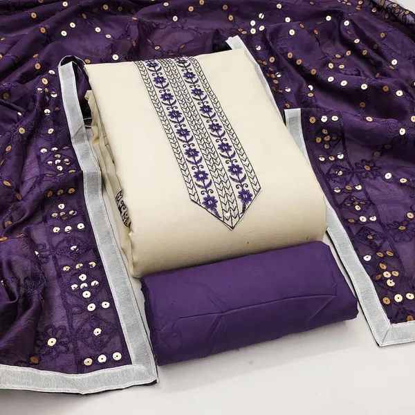 Cream_Silk_Embroidered_Unstitched_Suit_Material_For_Women