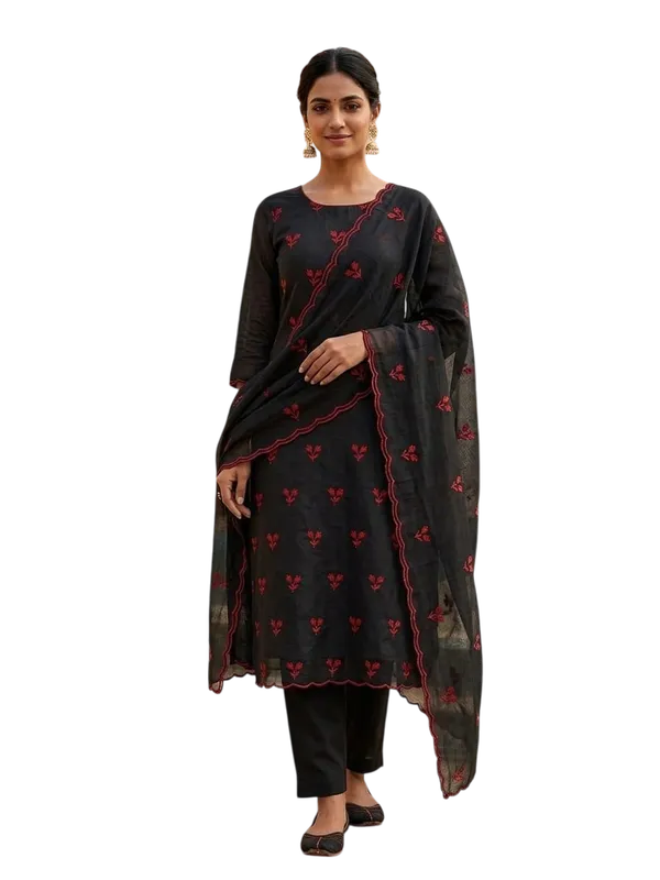 Black_Silk_Floral_Embroidered_Unstitched_Suit_Material_For_Women