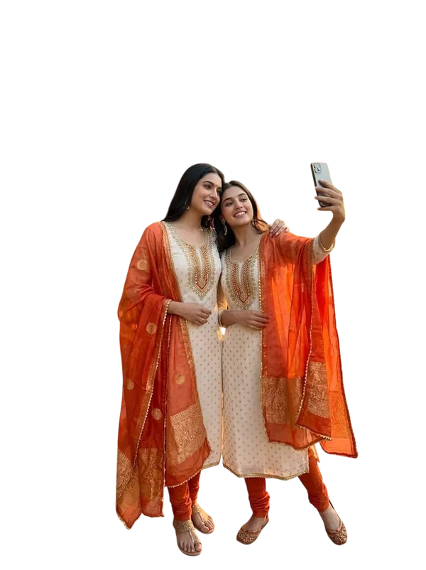 Silk_Ethnic_Embroidered_Cream_Orange_Unstitched_Suit_Material
