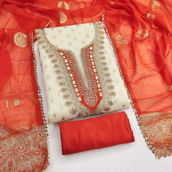 Silk_Ethnic_Embroidered_Cream_Orange_Unstitched_Suit_Material