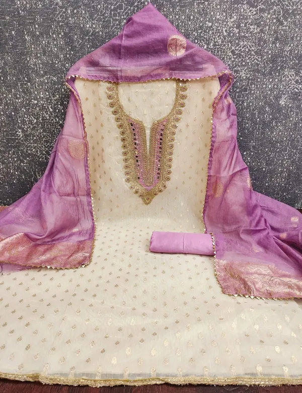 Purple_Silk_Embroidered_Buti_Unstitched_Suit_Material_For_Women