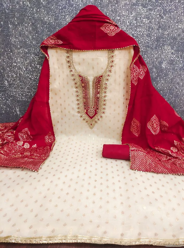 Cream_Red_Silk_Embroidered_Unstitched_Suit_Material_For_Women