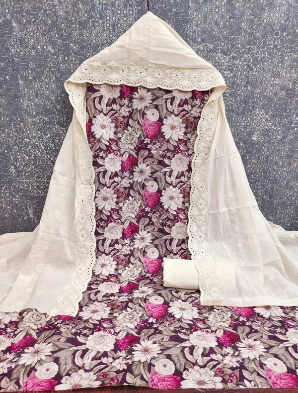 Purple_Cotton_Floral_Unstitched_Suit_Material_For_Women