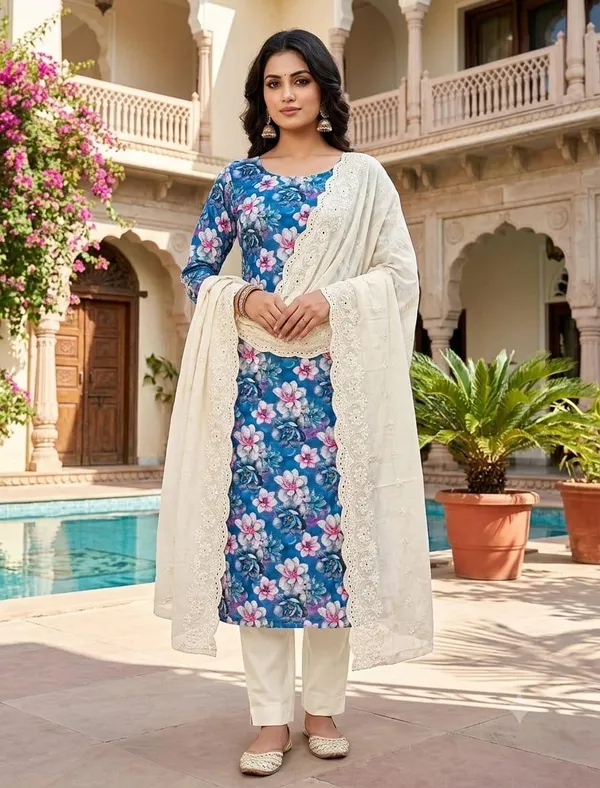 Dark_Blue_Cotton_Floral_Unstitched_Suit_Material_For_Women