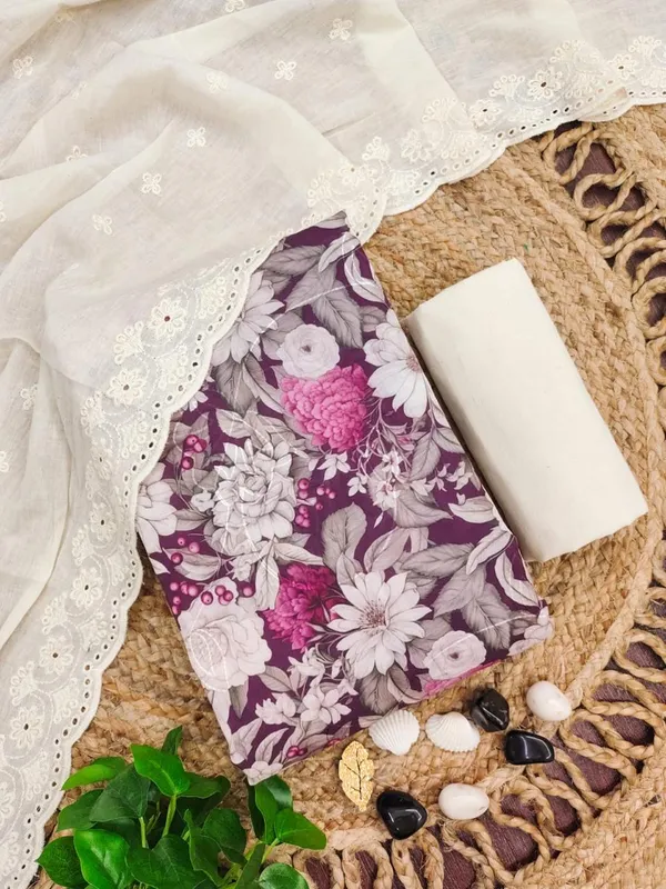 Purple_Cotton_Floral_Unstitched_Suit_Material_For_Women