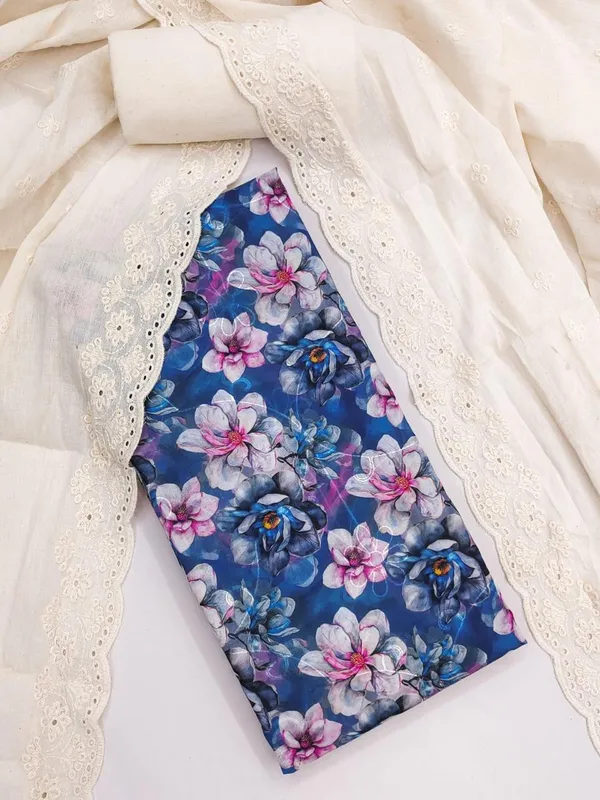 Dark_Blue_Cotton_Floral_Unstitched_Suit_Material_For_Women