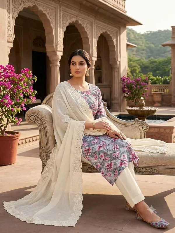 Brown_Cotton_Floral_Printed_Unstitched_Suit_Material_For_Women