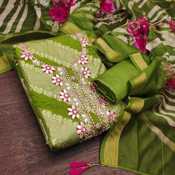 Silk_Festive_Embroidered_Striped_Green_Suit_Material