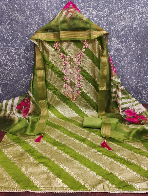 Silk_Festive_Embroidered_Striped_Green_Suit_Material