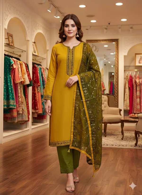 Silk_Festive_Embroidered_Mustard_Yellow_Olive_Green_Suit_Material