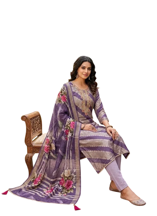 Purple_Silk_Embroidered_Unstitched_Suit_Material_For_Women