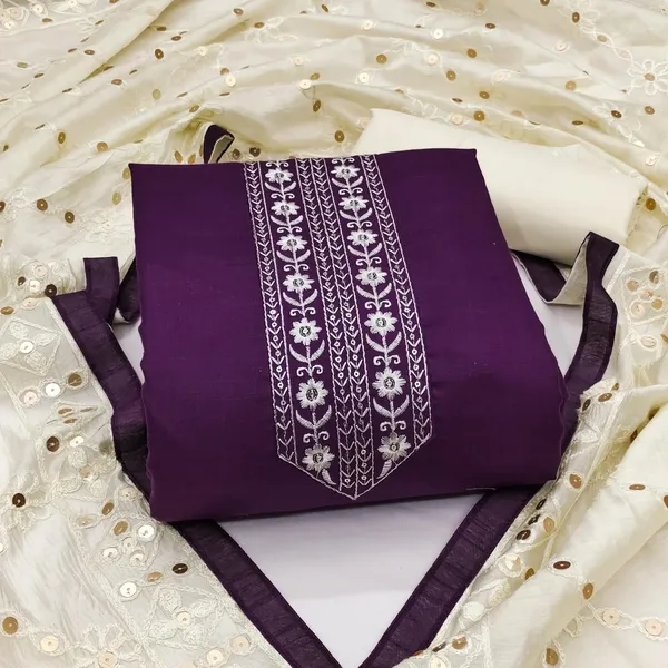 Purple_Ivory_Silk_Embroidered_Unstitched_Suit_Material_For_Women