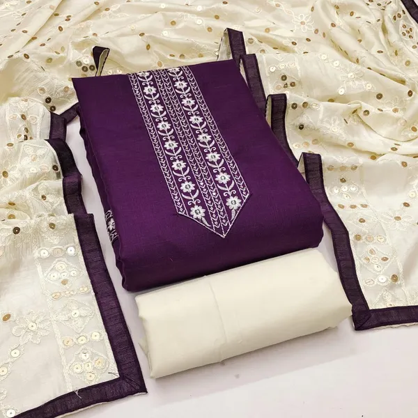Purple_Ivory_Silk_Embroidered_Unstitched_Suit_Material_For_Women