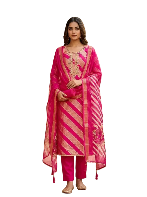 Red_Silk_Embroidered_Unstitched_Suit_Material_For_Women