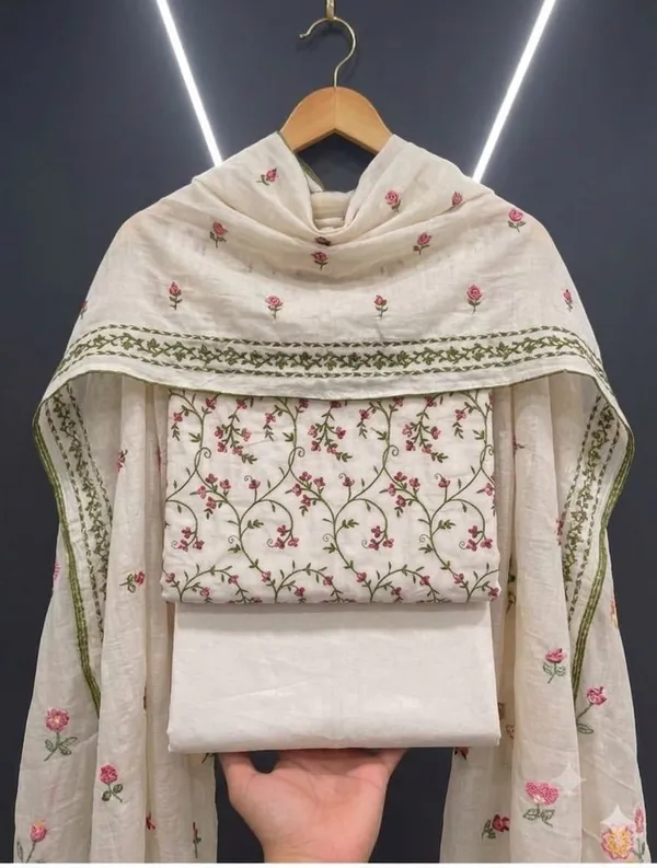 White_Silk_Floral_Embroidered_Unstitched_Suit_Material_For_Women
