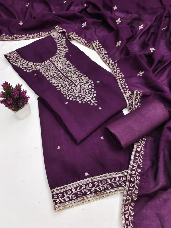 Purple_Silk_Zari_Embroidered_Unstitched_Suit_Material_For_Women