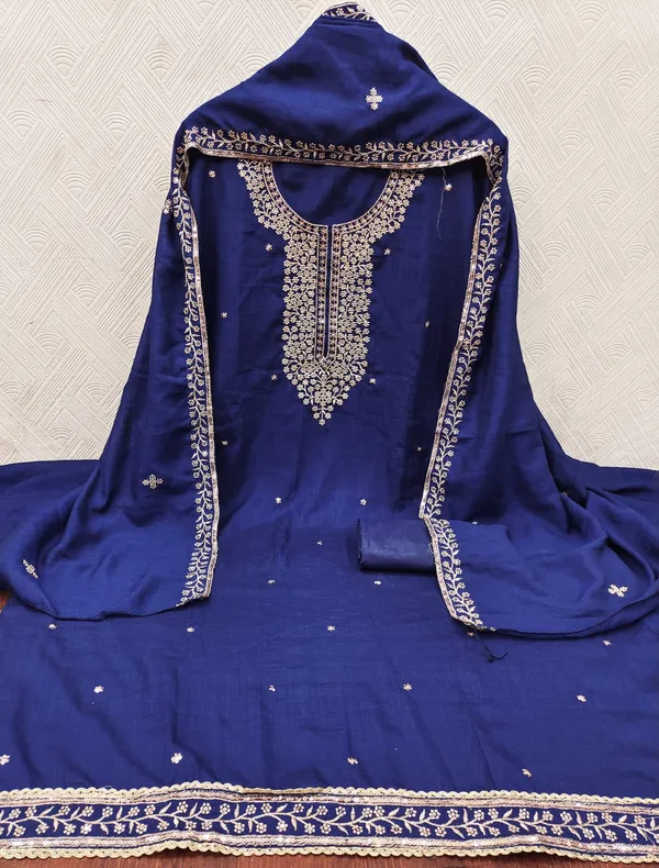 Blue_Silk_Zari_Embroidered_Unstitched_Suit_Material_For_Women