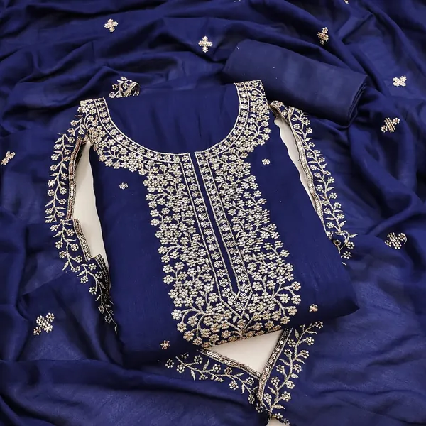 Blue_Silk_Zari_Embroidered_Unstitched_Suit_Material_For_Women